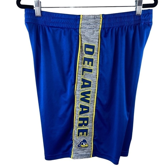 University of Delaware Men’s Blue and Gold Mesh Basketball Shorts - Picture 1 of 10
